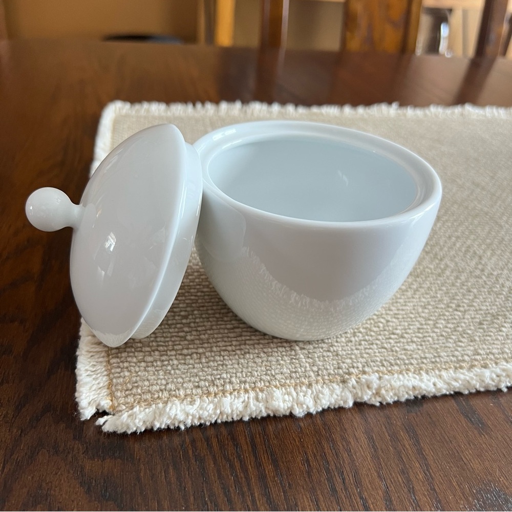 Elegant White Porcelain Sugar Bowl